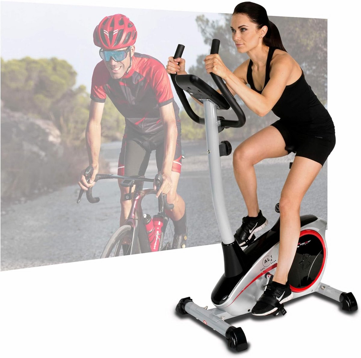 Hometrainer - Fitnessfiets - Cardio Training - 8 Weerstanden - 96x59x134 cm - Zilver