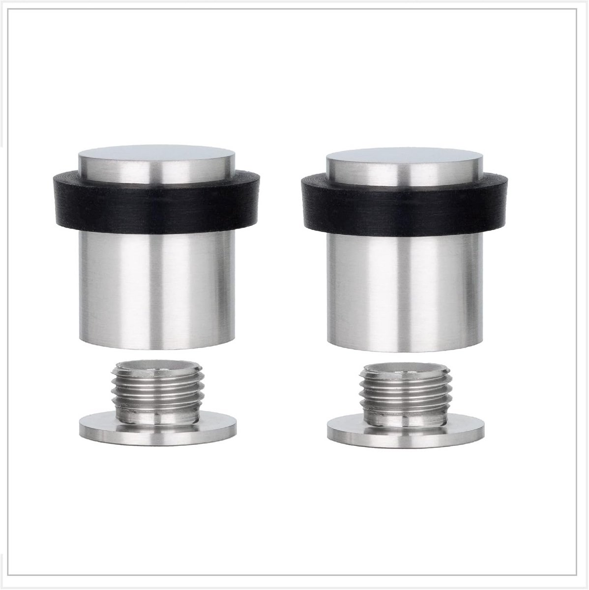 Deurstoppers Set - Muurbeveiliging - Bescherming Muren - Schroefvoet Bevestiging - 25 x 27 mm - Mat Zwart