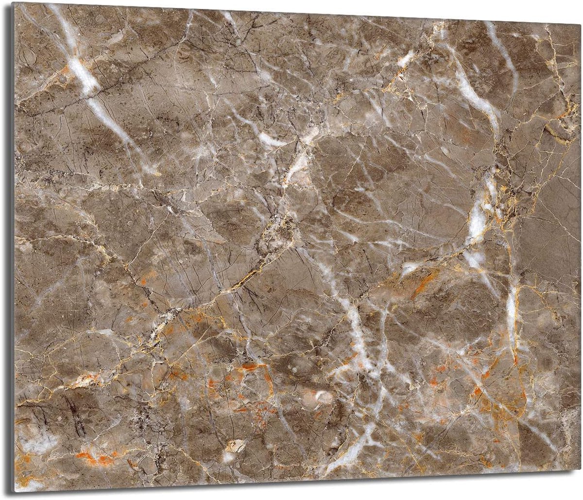 Kookplaat Afdekplaat Spatbeschermer Glas Keuken Beschermen Krasbestendig Gehard Glas 60x52 cm Marmerlook