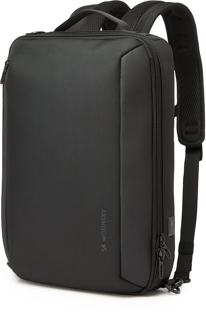 Wozinsky - Rugzak - 15.6 Inch - Met extra vakken - Met schouderband - Waterdicht - Zwart