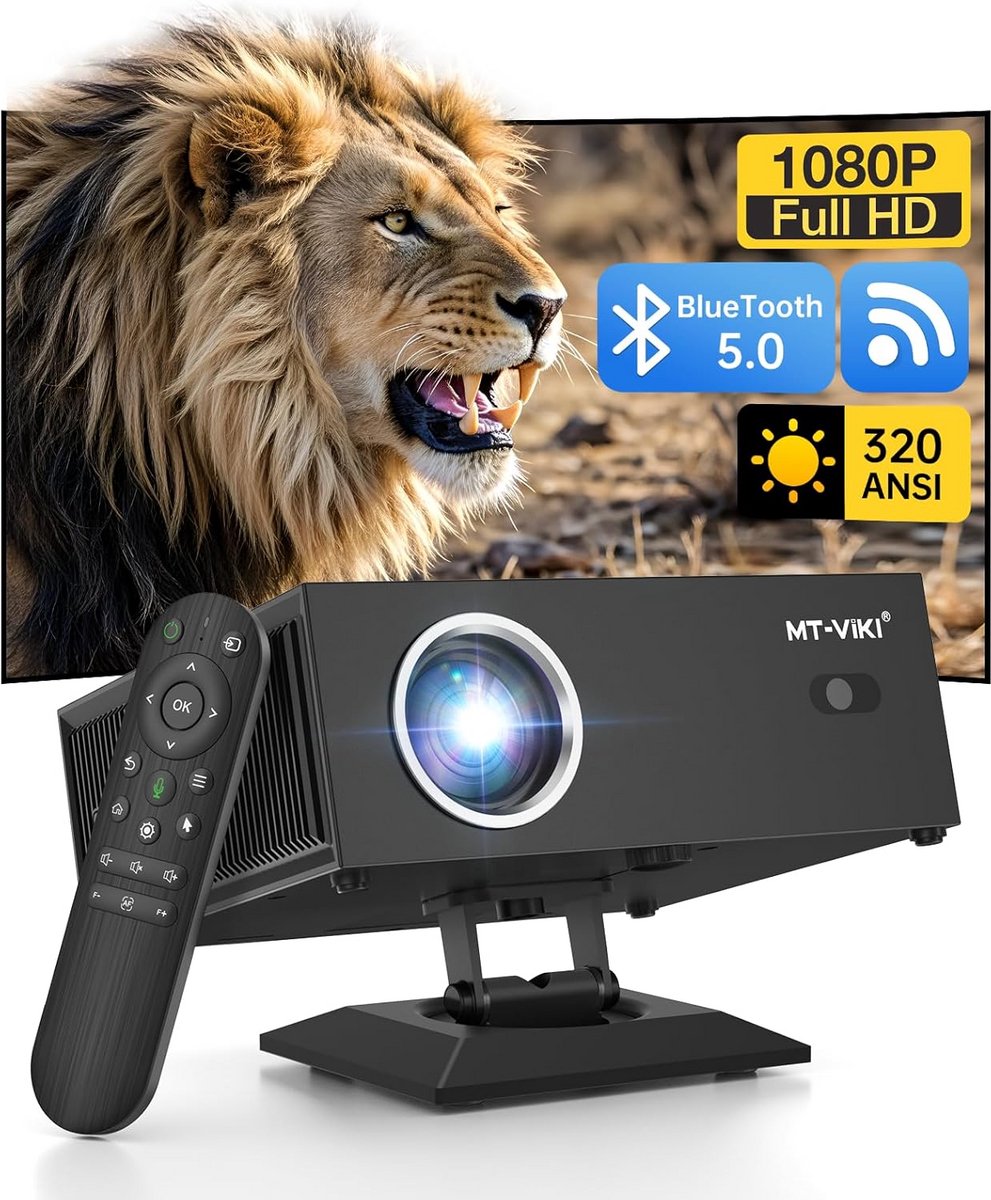 Draagbare Beamer - Home Cinema - Films Kijken - Automatische Focus Correctie - Full HD 1080p - Zwart