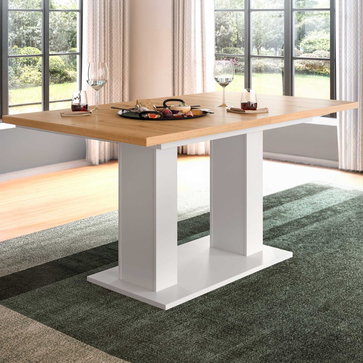 Uitschuifbare Eettafel Motion Emob - Artisan & Wit - 150-190x76x90cm