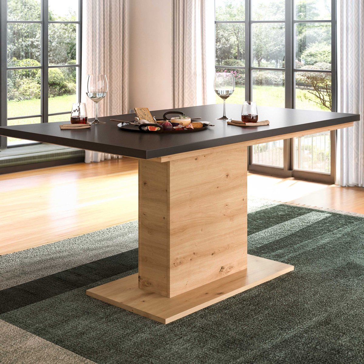 Uitschuifbare Eettafel Motion Emob - Artisan & Grijs - 150-190x76x90 Cm