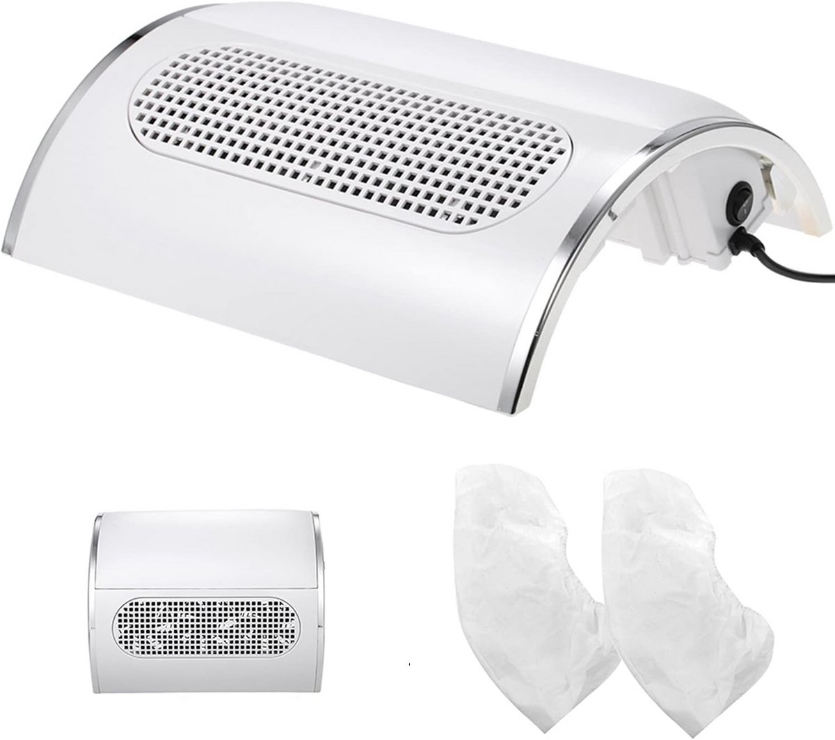 Nagelstofzuiger - Tafelstofzuiger Manicure - Stofvrij Werken - Krachtige Zuigkracht - 40W Vermogen - Wit