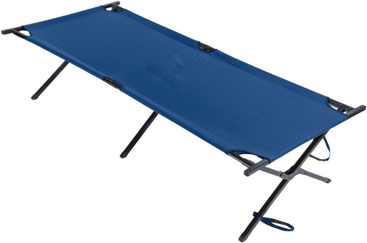 Kampeerbed XL - Opvouwbaar ledikant - Outdoor avontuur - Stabiele constructie - 210 x 80 cm - Blauw