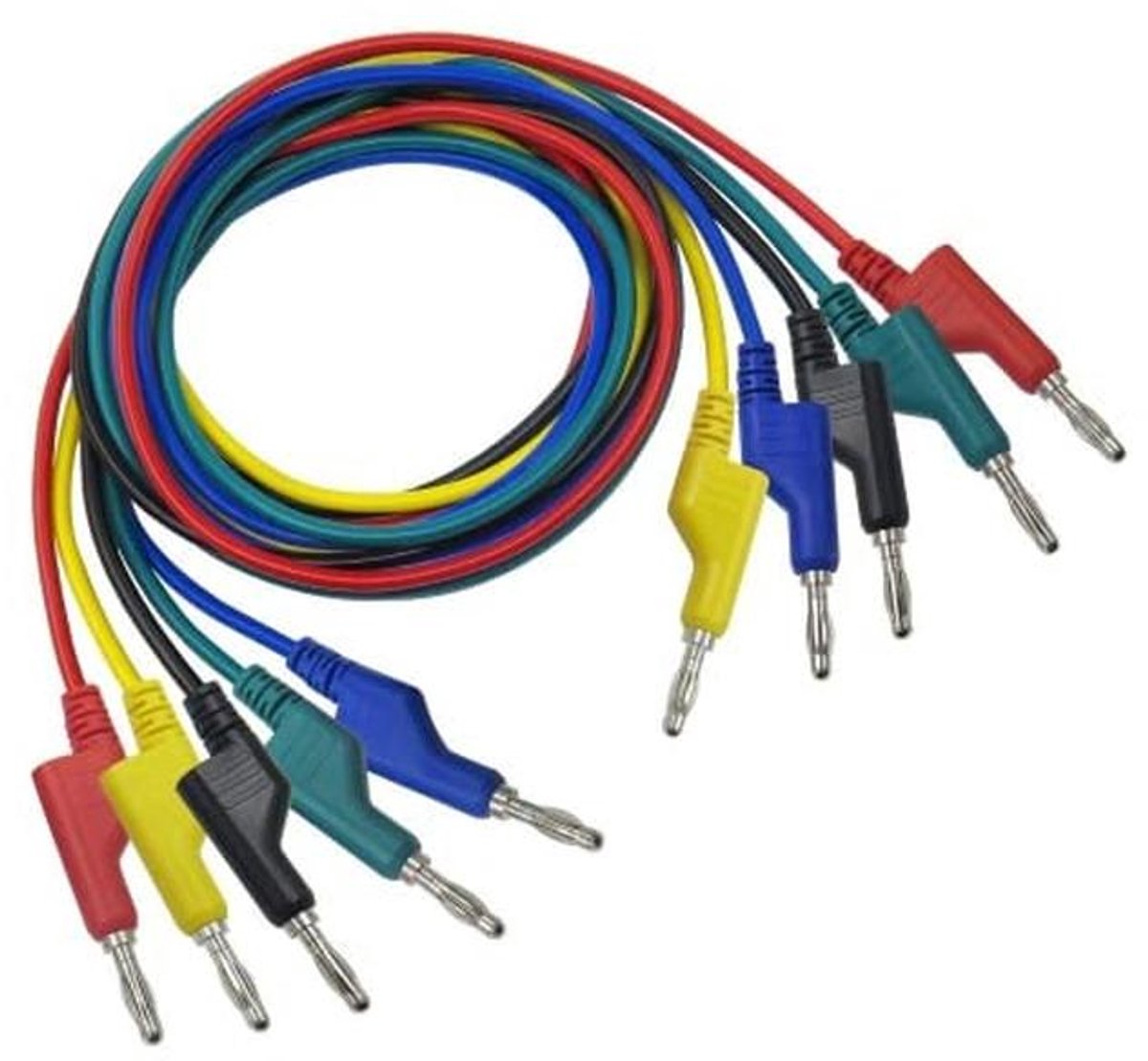 Testkabel Set - Meetkabels Multimeter - Elektronica Testen - Flexibele Siliconen Draad - 5 Delig 1 Meter - Multicolor