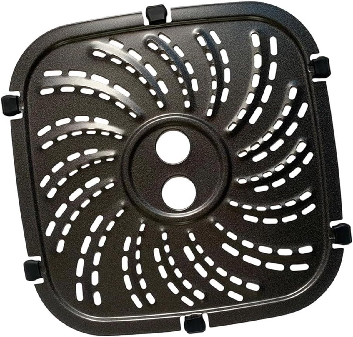 Airfryer Grillplaat Bakplaat Crisper Gezond Grillen Dubbele Non-stick Laag 24 x 24 cm Zwart