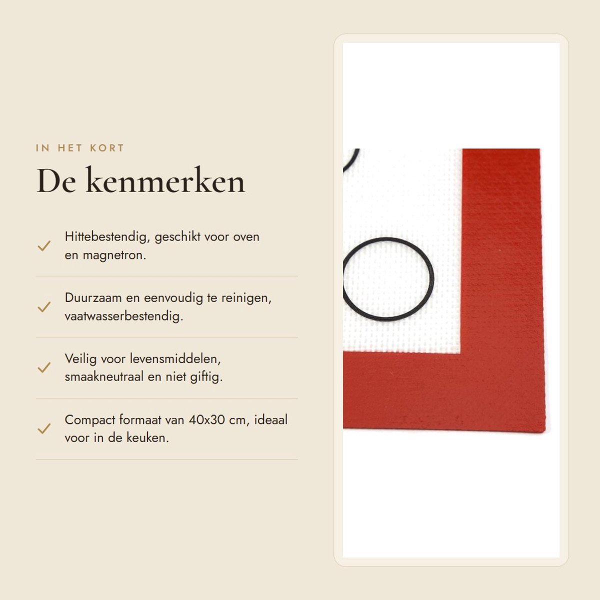 Dailygoods- Bakmat Herbruikbaar Hittebestendig - Siliconen - Antiaanbaklaag - Veilig voor Oven/Magnetron - 40x30 cm - Duurzaam en Gemakkelijk te Reinigen - Bakplaat