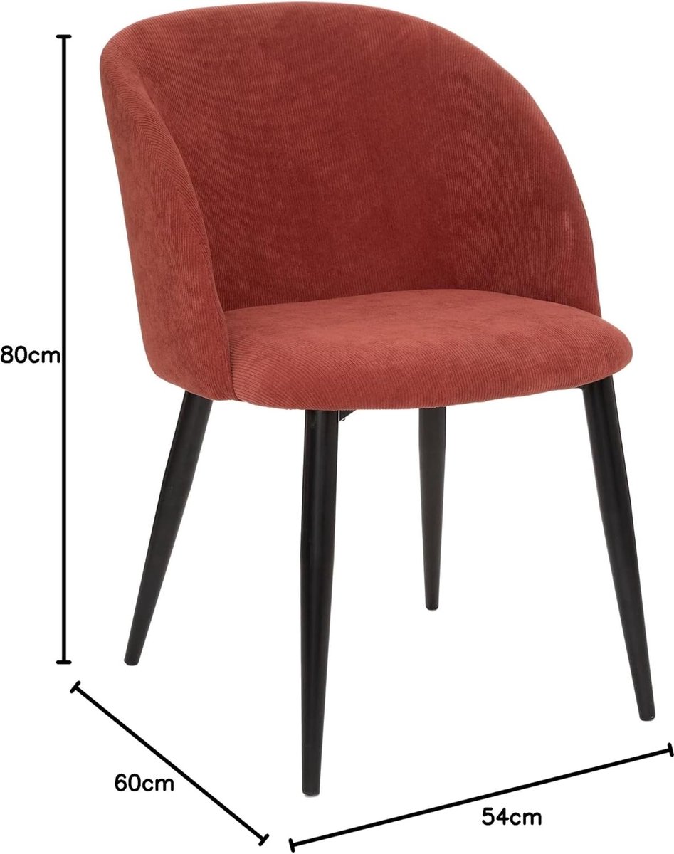 Atmosphera Fauteuil van ribfluweel CELESTE Terracotta