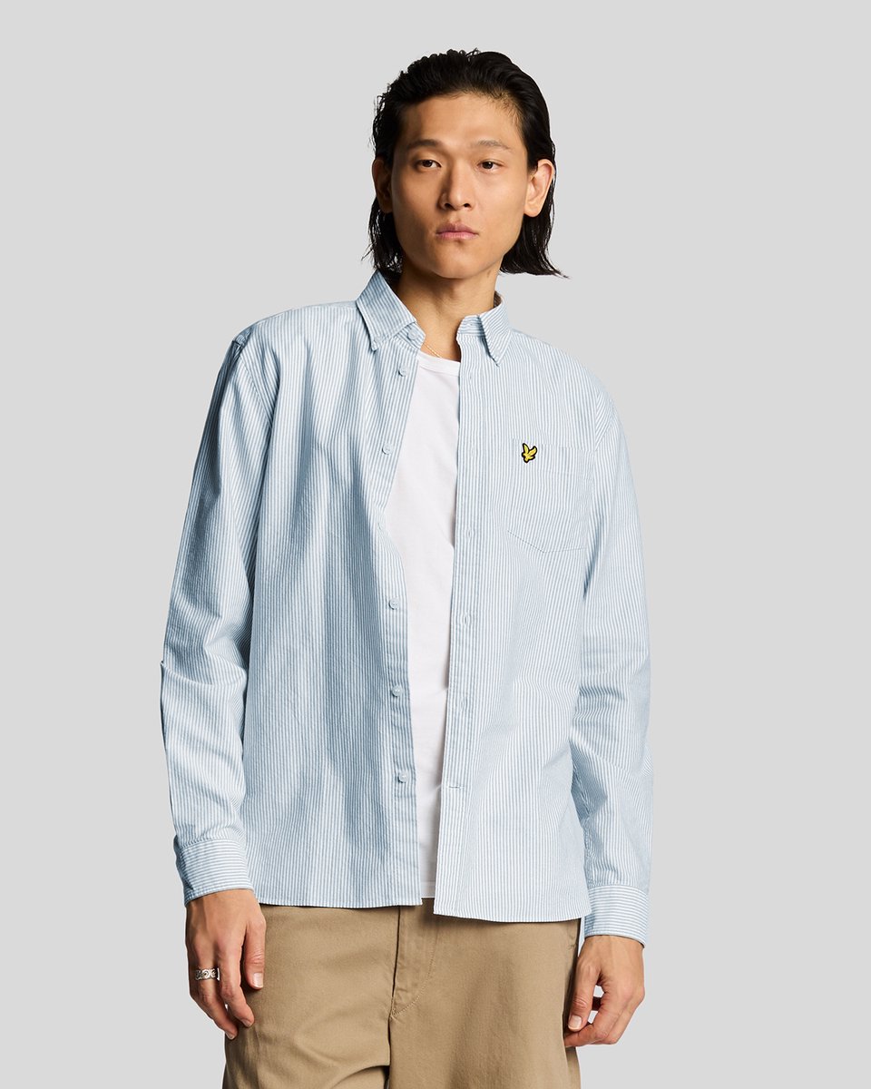 Lyle & Scott - Heren hemd - Maat L - Mannen - blauw -
