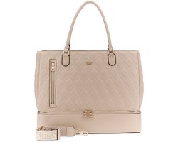 GUESS reistas schoudertas met laptopvak Maxine Zip Bottom Tote Light Taupe