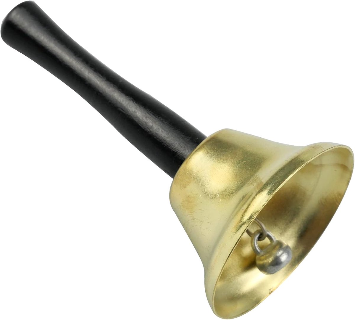 Metalen Handbel - Tafelbel Servicebel - Decoratie Gebruik - Zuivere Luide Klank - 12.5 cm Hoog - Goud
