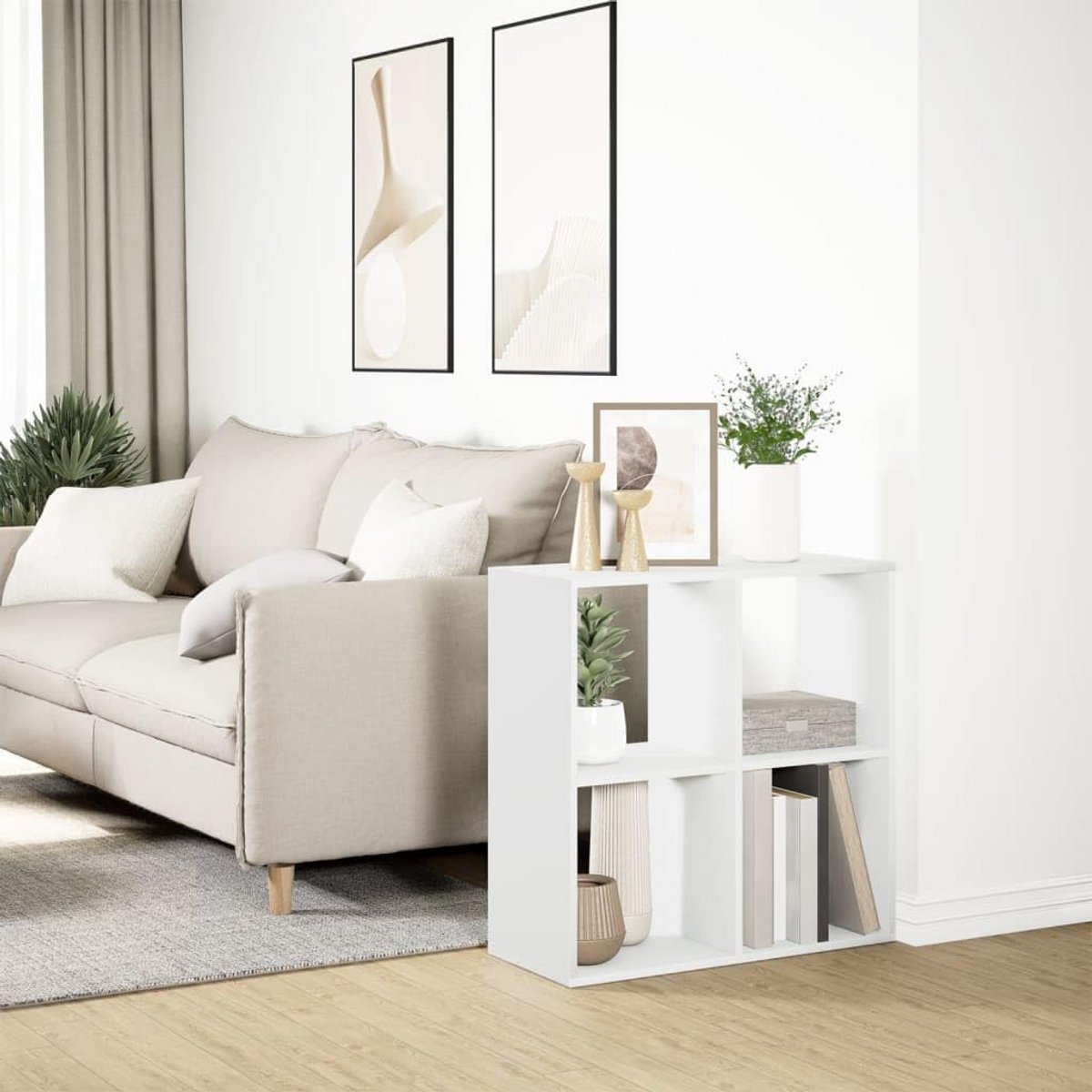 Boekenkast - Opbergkast - Woonkamer Decoratie - Modulaire Indeling - 69.5 cm - Wit