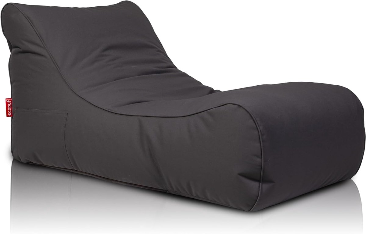 Zitzak Fauteuil - Loungekussen Outdoor - Buiten Ontspannen - Met Opbergvak - 115x65x60cm - Grijs