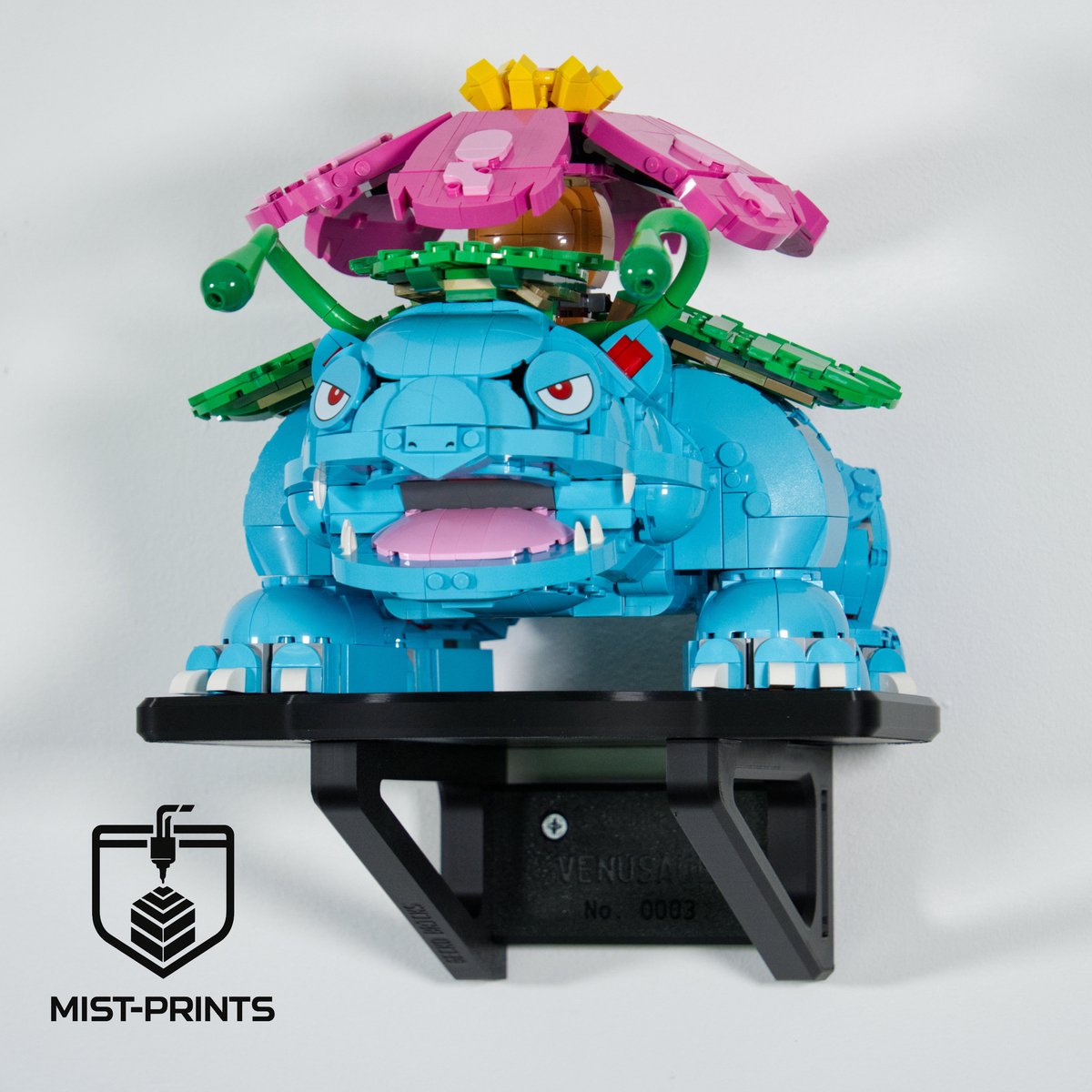 Mist-Prints - Set van 3 wandbeugels voor bouwset 72152 - Muurhouders voor displaymodellen - Geschikt voor LEGO - Zwart - 3D-geprint