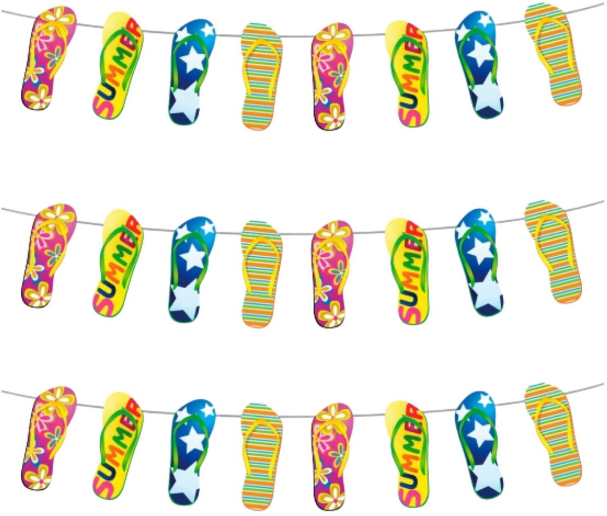 Folat Slinger met Slippers - 3x - 10m - Hawaii Party - Strandthema Feestversiering