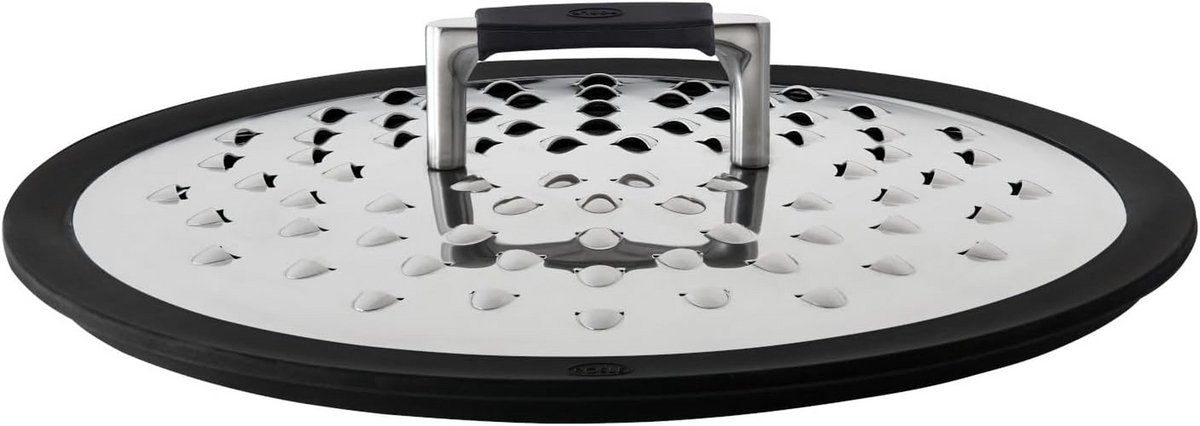 Spatdeksel RVS - Kookdeksel Zeef - Schone Keuken - Universele Pasvorm - Ø 24-28 cm - Zilverkleurig