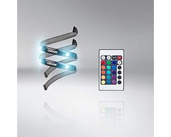 LED Strip Set - Sfeerverlichting Auto - Interieur Styling - 16 Kleuren Modi - 12 Volt - Zwart