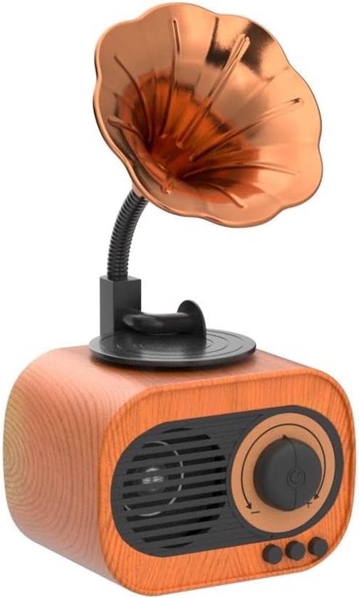 Retro muziekluidspreker, vintage draadloze draagbare buitenluidspreker met luid stereogeluid, oplaadbare luidspreker, ingebouwde microfoon, ondersteuning voor het beantwoorden van oproepen, USB-, TF-kaart- en AUX-ingang voor thuis. — afbeelding 5