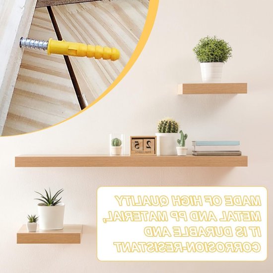 Onzichtbare Plankdragers Set van 40, 6 x 130 mm, Wandmontage, Stevige Planksteunen voor Wandplanken en Decoratie — afbeelding 4