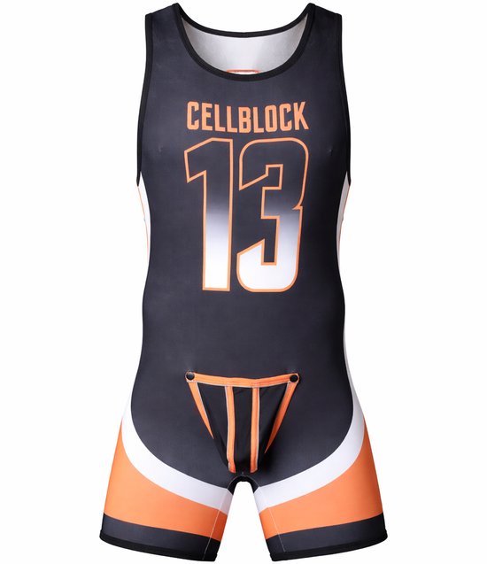 CELLBLOCK 13 Chain Reaction Singlet Jock Orange - MAAT S