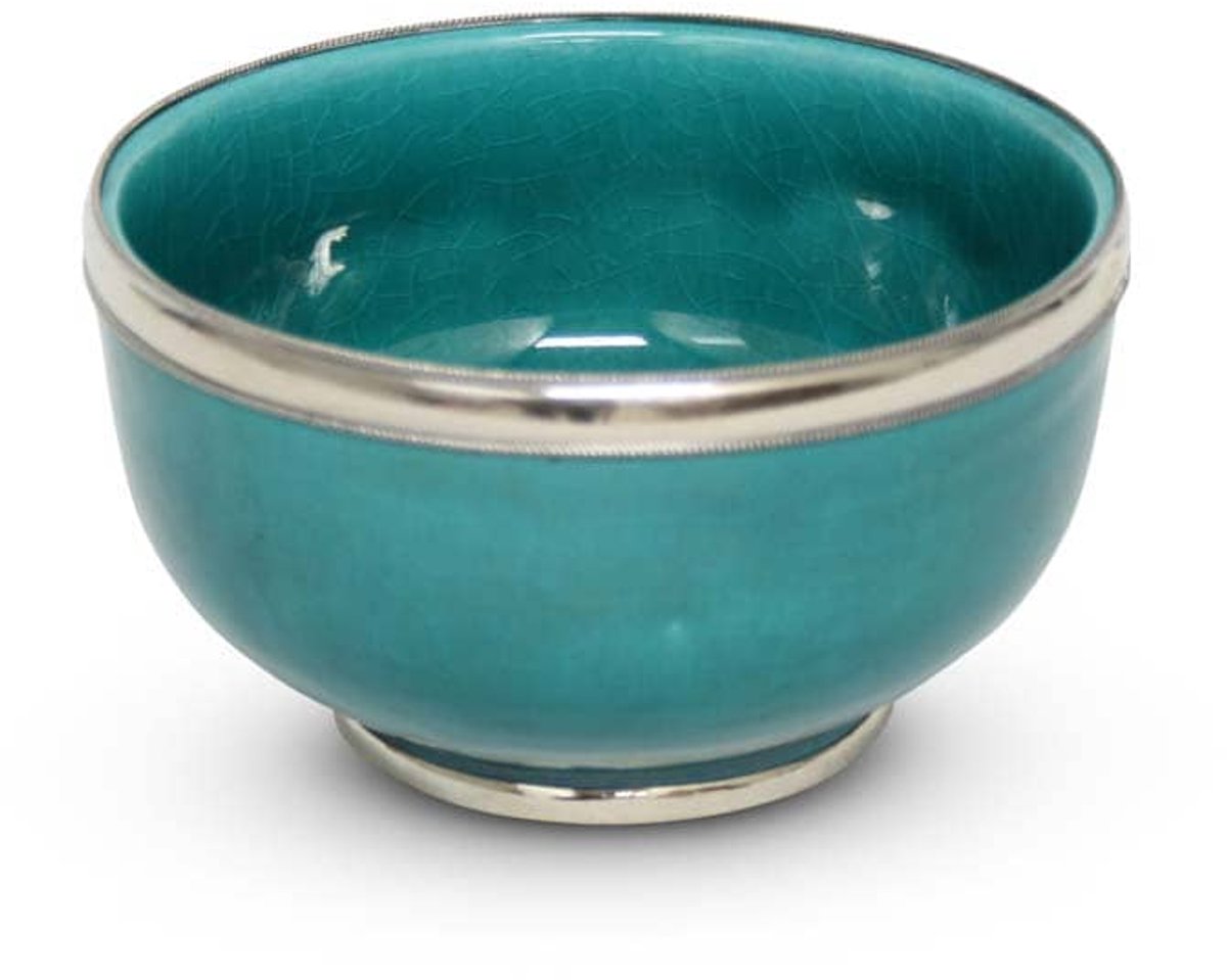 Safaary - Kom Turquoise met Metaalring Ø 13 x 8cm