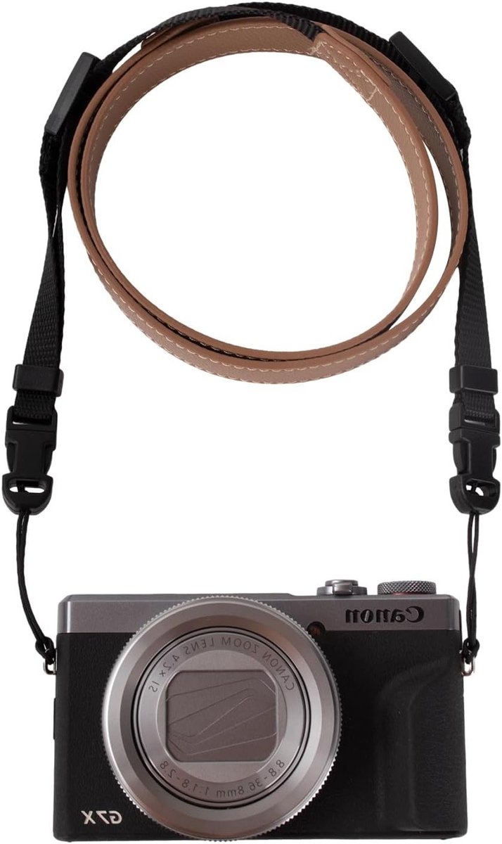 Verstelbare PU Lederen Neopreen Halsband voor Fotografen - Geschikt voor SLR, DSLR, Fujifilm, Nikon, Canon, Sony en Panasonic