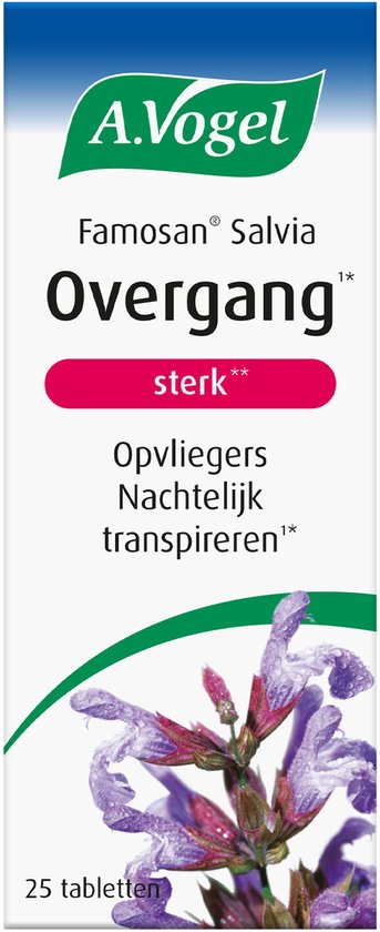 Doosje A.Vogel Famosan Overgang sterk met afbeelding van salvia bloemen.