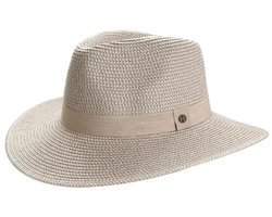 Serenity Fedora – UV Hoed Dames Zomer Kreukbestendig Reisvriendelijk - Maat: M-L: 58 cm - Taupe/White