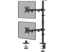 Dubbele Monitor Stand - Bureau Mount - Ergonomisch Werken - Hoogte Verstelbaar - Tot 32 Inch - Zwart