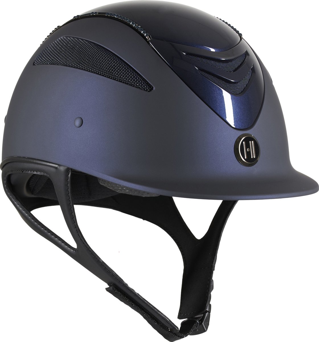 OneK Defender Mat Helm Glanzende Bovenkant Swarovski - Marineblauw - Maat 1