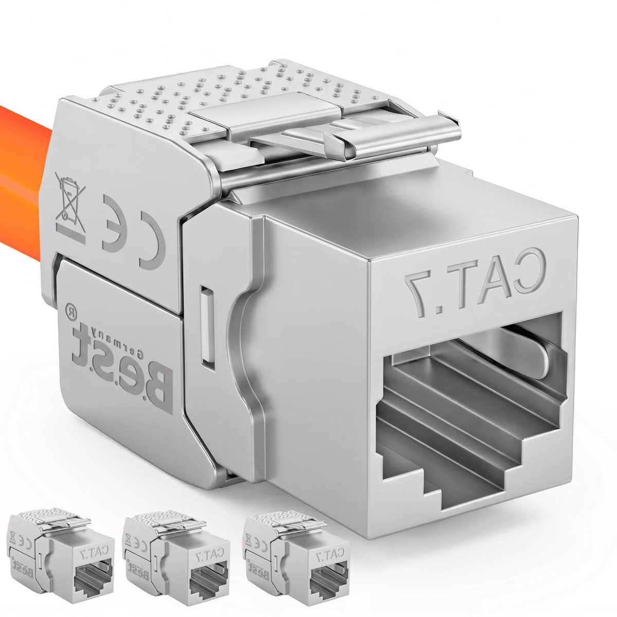 Netwerk module - RJ45 Keystone - Snelle data - Gereedschapsloze montage - 4 stuks - Metaal