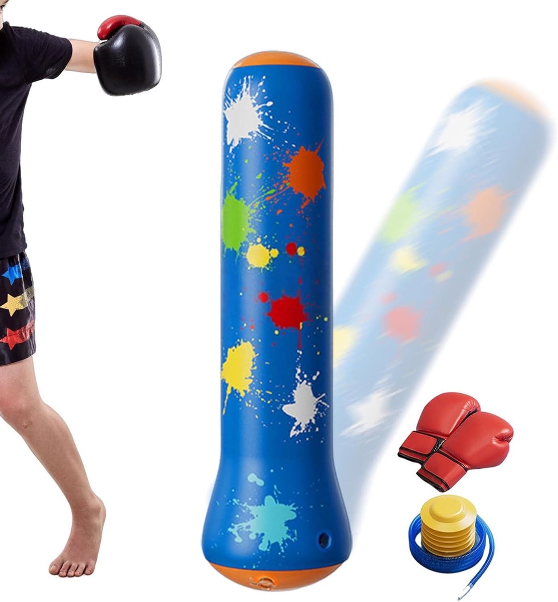 Opblaasbare Bokszak - Kinder Bokstraining - Thuis Sporten - Snel Herstel - 120 cm - Set