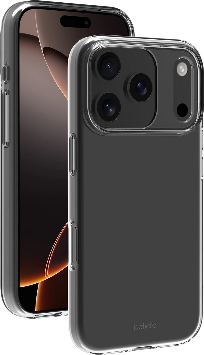 BeHello iPhone 17 Pro Thin gel case transparant