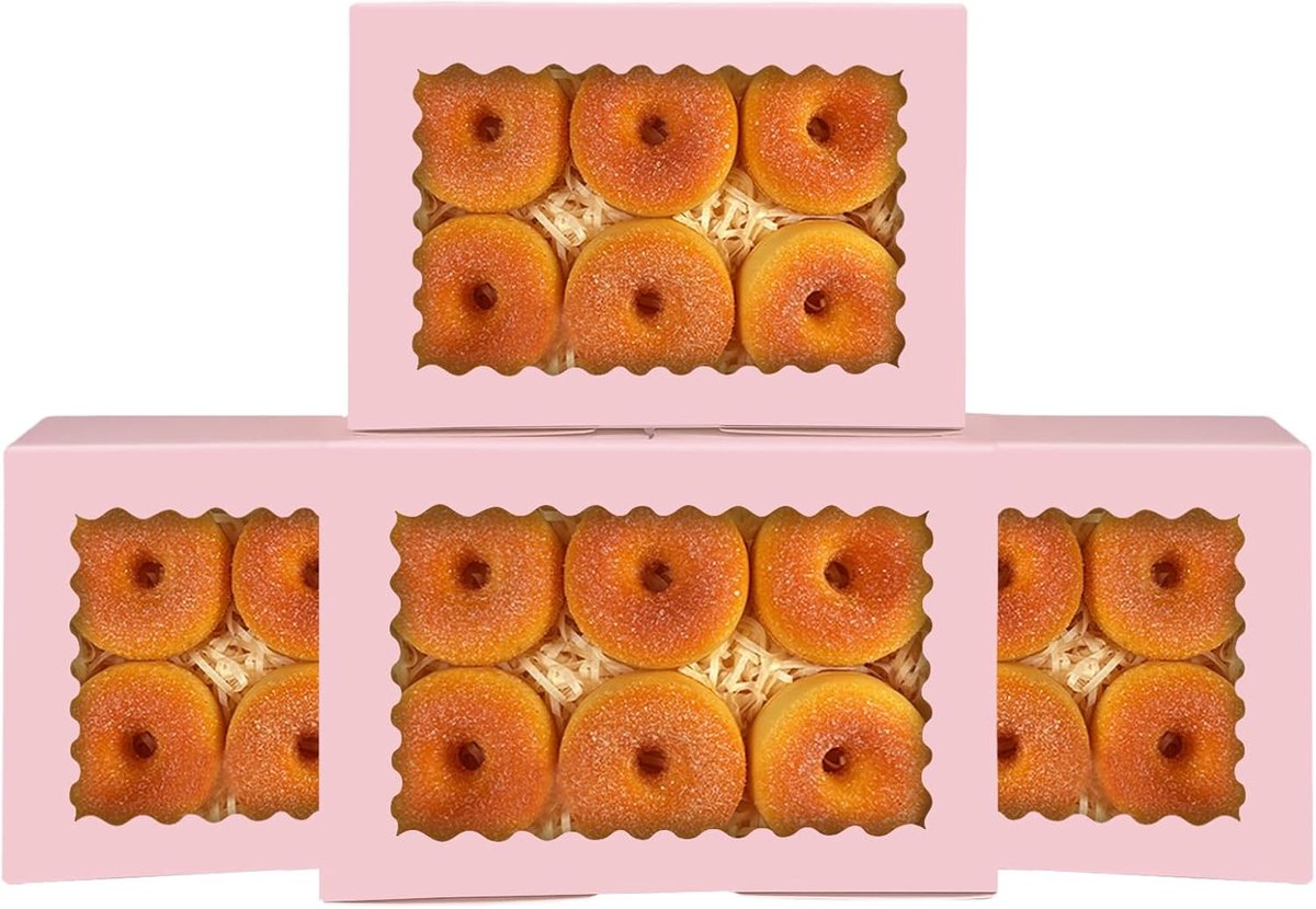 Cupcakedoosje - 40 x 40 x 30 mm - Roze - Met Tray en Venster - Gebaksdoos - Perfect Voor Cupcakes, Desserts en Meer - 15 stuks - Cupcakedozen - van Imperatoris