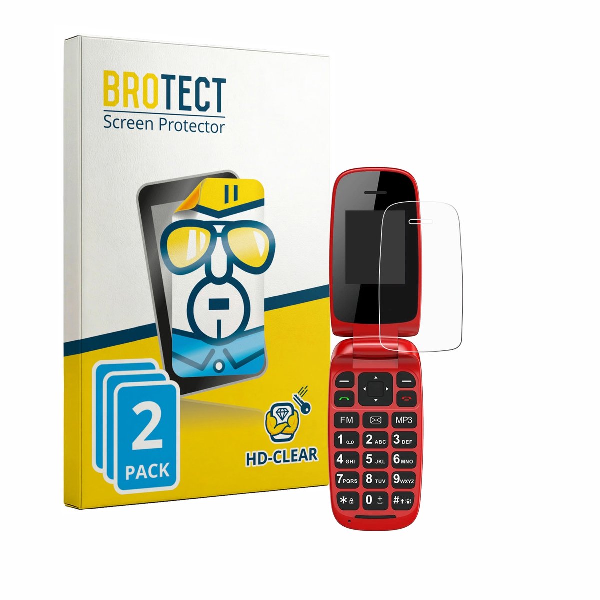 BROTECT - Screenprotector voor Chakeyake R341 - Folie Beschermfolie transparant 2 Stuks