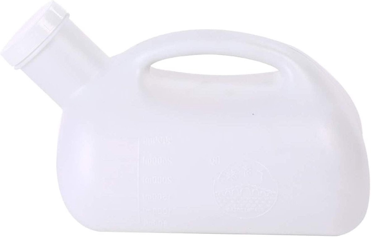 Urinoir voor Mannen - Draagbare Pot Urine - Ouderenzorg Thuis - Geurremmende Schroefdop - 3000 ml - Blauw Wit
