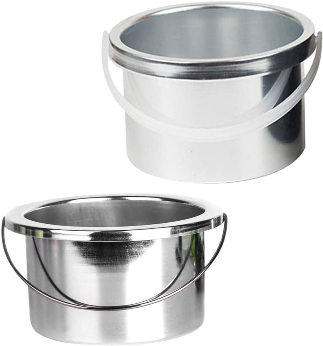 Vervangende Waxpot - Dubbele Waxkom - Ontharen Thuis - Glad Oppervlak - 500cc 600cc - Zilver