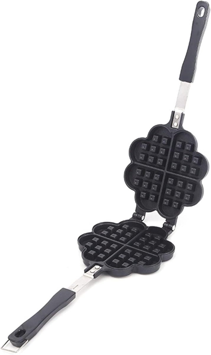 Wafelijzer Pan - Wafelvorm Bakplaat - Wafels Maken - Antiaanbaklaag - 33.8x22cm - Zwart