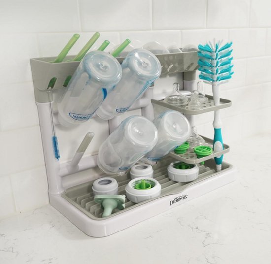 Dr. Brown's Baby Bottle Drying Tower - Verticale Flessendroogrek voor Babyflessen & Accessoires - Ruimtebesparend Aanrecht Droogrek - Grijs/Wit van Dr. Brown's — afbeelding 3