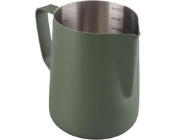 Melkopschuimkan, 304 Roestvrijstalen Stoomkan Latte Art met Binnenschaal, 600 Ml voor Koffieliefhebbers (donkergroen)
