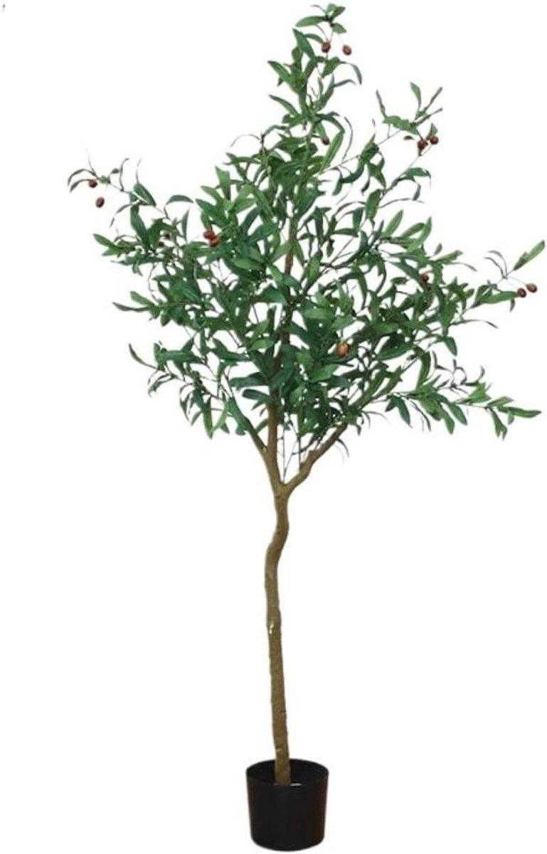 Kunstmatige Boom - Nep Plant - Woon Decoratie - Met Olijven - 150 cm - Groen