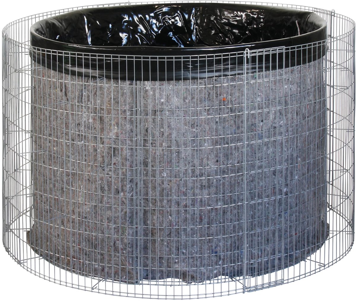 Bellissa schanskorf regenwaterton set - 750 l - rond 130 x 130 x 80 cm - verzinkt staal met PVC liner