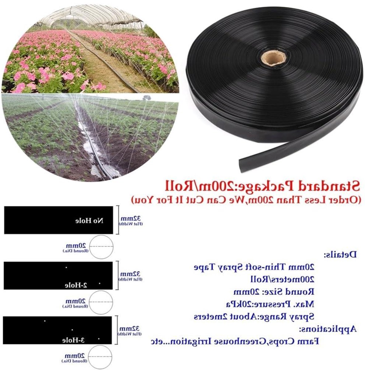 Druppelslang Irrigatie - Platte Buis - Planten Water Geven - Polyethyleen Materiaal - 100 Meter - Groen