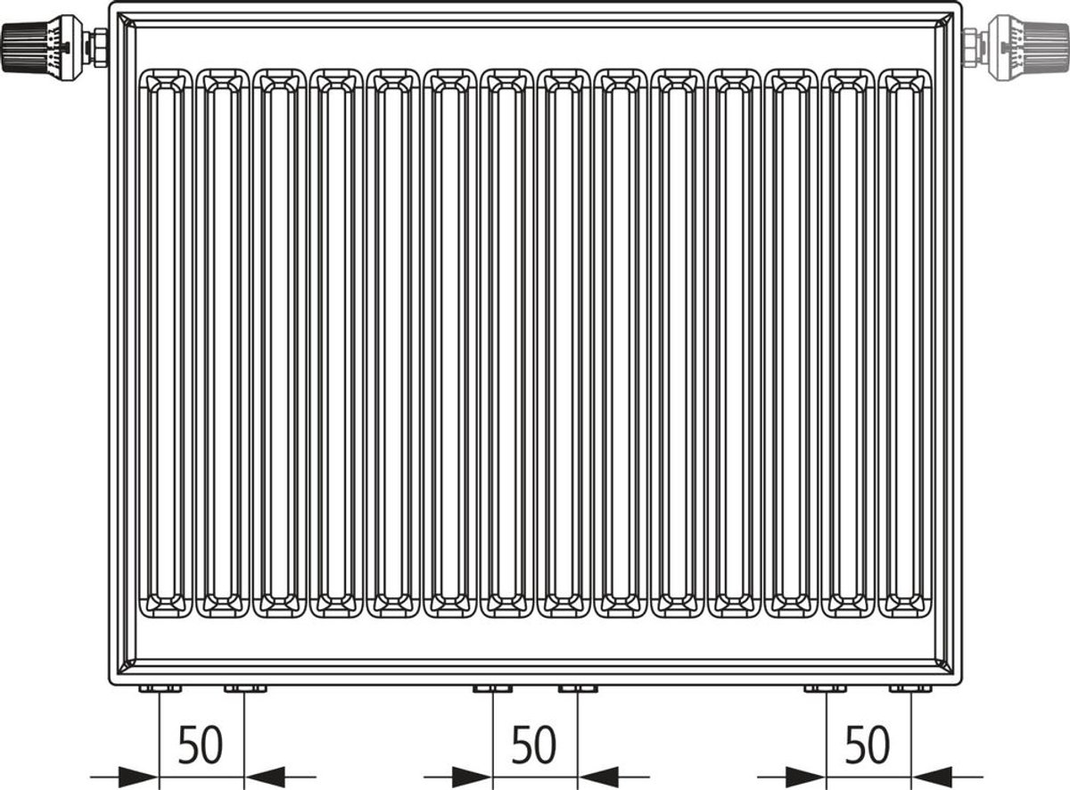 Kermi X2 Profil-Vmulti universele radiator, type 22, 700x1000, wit, ventiel, FTX220701001N1K