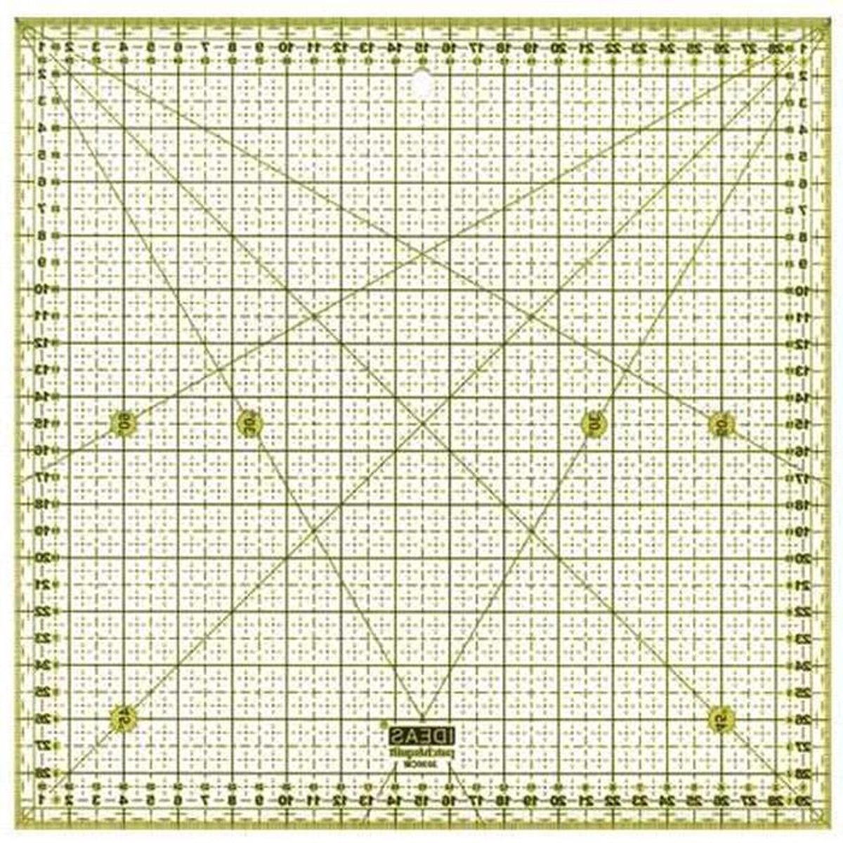 Patchwork Liniaal - Vierkante Snijmal - Nauwkeurig Knipwerk - Duurzaam Materiaal - 30 x 30 cm - Transparant
