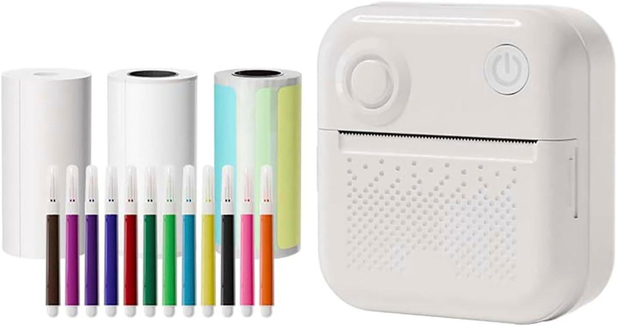 Mini Printer - Labelmaker Machine - Labels Printen - Inkless Thermal Print - 8.2 cm - Wit