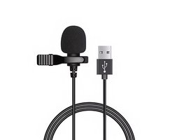 carmdering - Mini USB PC Mikrofoon - Lavalier Clip On Mic - Condensator Microfoon - Omnidirectionele Opname - Plug And Play Installatie - Duurzaam Metaal En Zacht Kabel - Ideaal Voor Podcasts En Video Calls - 1 Stuk