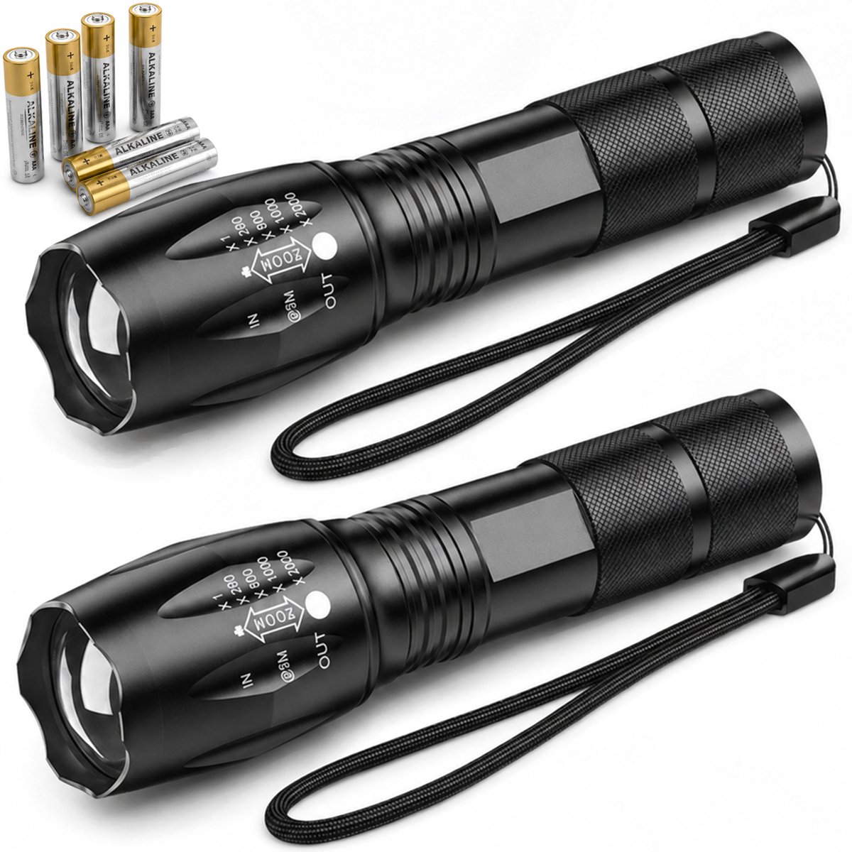 Proskill Zaklamp Set van 2 met Batterijen