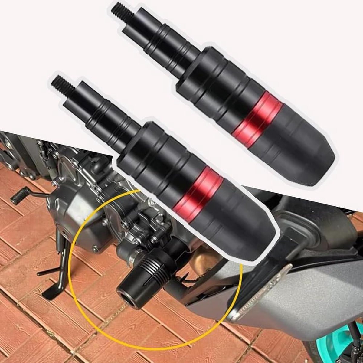 Motorfiets Valbescherming voor BMW Motorrad F 750 GS,Motorfiets Frame Sliders Valpads Framebeschermers Accessoires,Red